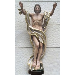 Risen Christ Standing on Rock Base - Woodcarved