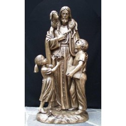 Good Shepherd with Children - Cast Bronze