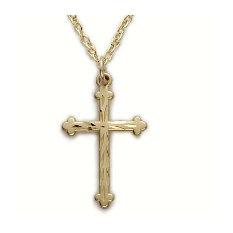 Ladies Cross Necklace 14K Gold Filled w/18" Chain - Boxed