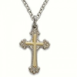 Ladies Cross Necklace Sterling Silver w/18" Chain - Boxed