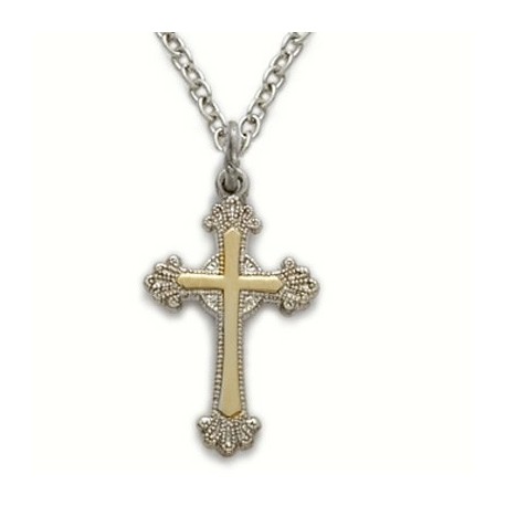 Ladies Cross Necklace Sterling Silver w/18" Chain - Boxed