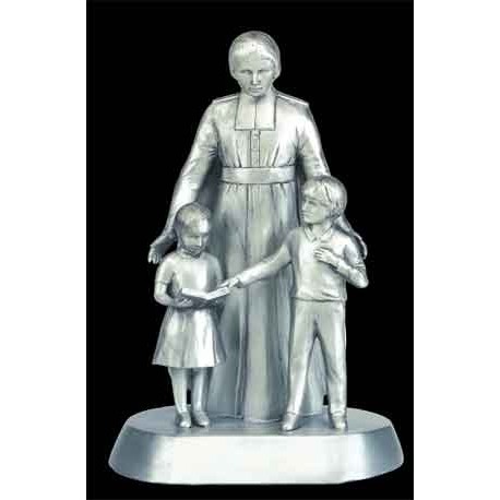 9 1/2 inch St.John Baptist De La Salle Statue - Pewter