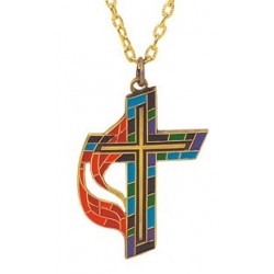 United Methodist Church Stained Glass Cross