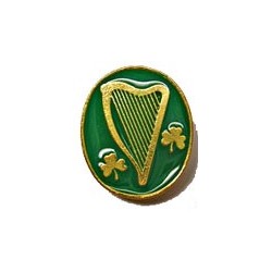 Irish Harp & Shamrock Lapel Pin