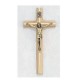 8" Oak Crucifix w/Gold Overlay