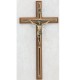 10" Walnut Crucifix w/Black & Gold Overlay
