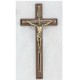 8" Walnut Crucifix w/Black & Gold Overlay