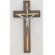 10" Walnut Crucifix w/Silver Overlay