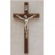 10" Walnut Crucifix w/Silver Corpus