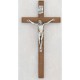 12" Walnut Crucifix w/Silver Corpus