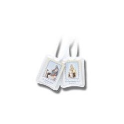 Scapular with White Cords/Plastic