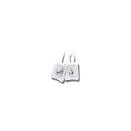 Scapular with White Cords/Plastic
