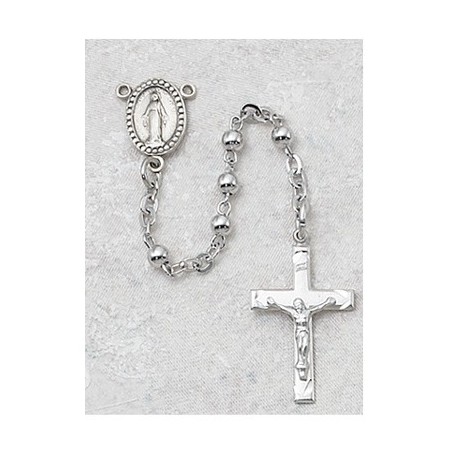 3mm All Sterling Silver Rosary