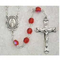6mm Sterling Silver Ruby/July Rosary