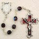 6mm Garnet/January Rosary w/Enamel Crucifix