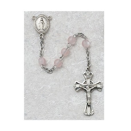 3mm Pink Glass Children's Rosary