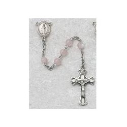 3mm Sterling Silver Pink Pearl Children's Rosary