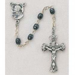 Sterling Silver Oval Hematite Children's Rosary