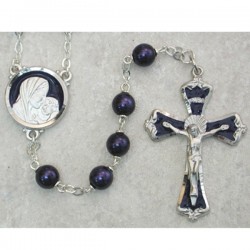 7mm Dark Blue Rosary with Enamel