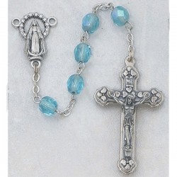 6mm Aqua/March Rosary
