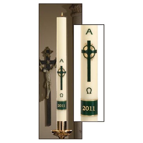 Emerald Cross Paschal Candle