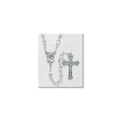 5mm Swarovski Crystal Sterling Silver Rosary - Boxed