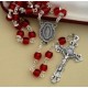 7mm Ruby Rosary with Sterling Silver Crucifix & Center - Boxed