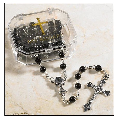 First Communion Rosary-Black