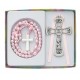 Pink Rosary w/Pewter Girl Cross Crib Medal