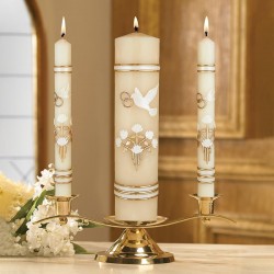Dove & Ring Wedding Candle Set
