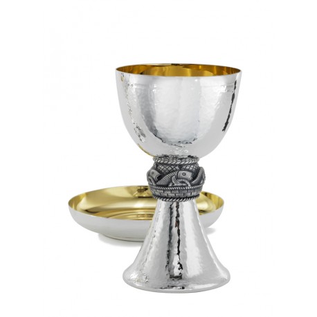 Fish Design Hammered Chalice w/Paten