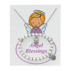 Pearl Bracelet & Angel Pendant