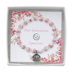 Pink Ceramic Crystal Bracelet