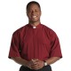 Tab Collar Clergy Short Sleeve Shirt-Burgundy