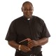 Tab Collar Clergy Shirt Short Sleeve-BLACK