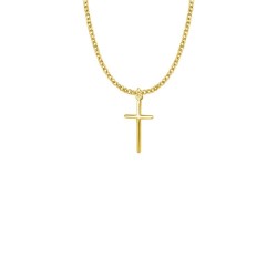 Gold Plated Stick Cross Necklace