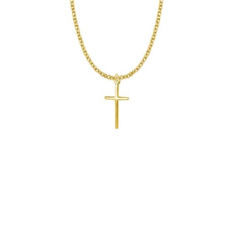Gold Plated Stick Cross Necklace