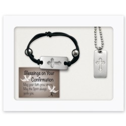 Confirmation Cross Bracelet & Cross Tag Pendant
