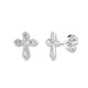 Cubic Zirconia Cross Earrings