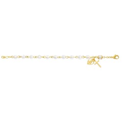 Gold Plated Crystal Rosary Bracelet