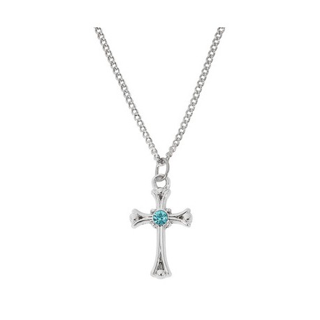 Aqua Cross w/Chain
