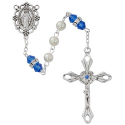 Pearl Dark Blue Rosary