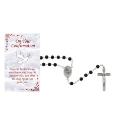 Black Glass Confirmation Rosary
