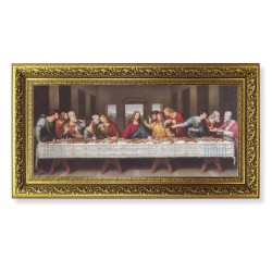 Last Supper Print with Gold Leaf Wood Frame