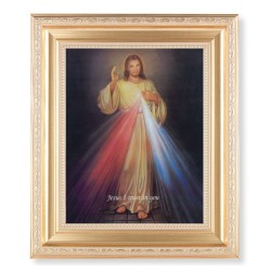 Divine Mercy Italian Print with Satin Gold Frame