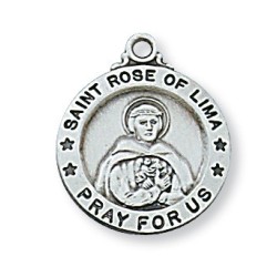 St. Rose of Lima Sterling Silver Medal