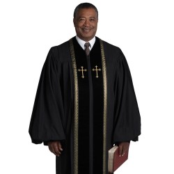 Black Wesley Pulpit Robe
