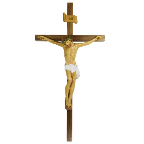 12" Walnut Crucifix w/Italian Corpus