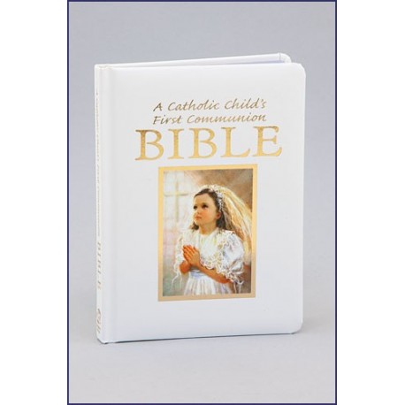 A Catholic Child's Girl First Communion Gift Bible