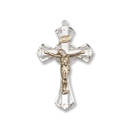 Two-Tone GF/SS Crucifix Pendant